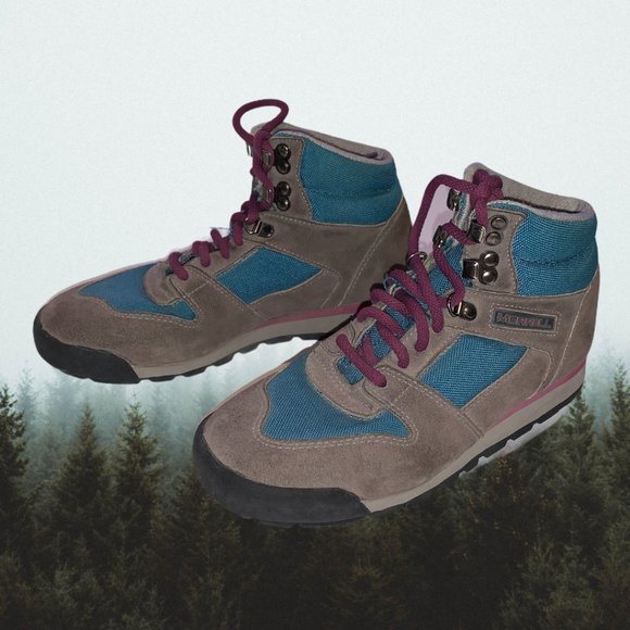 Merrell Shoes - Vintage Merrell Women's Teal Purple Gray Suede